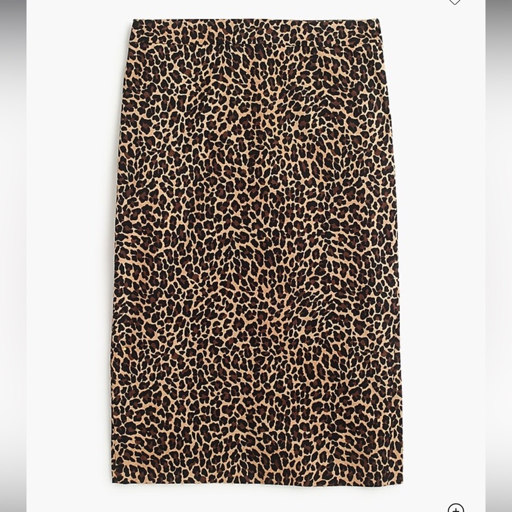 J crew no 2 bi stretch cotton cheetah print pencil skirt 🐆